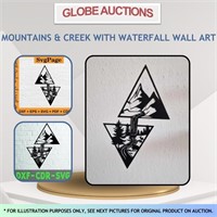 MOUNTAINS & CREEK WITH WATERFALL WALL ART