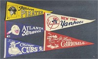1960s 29" Pennants - Braves, Cubs, Cardinals, etc