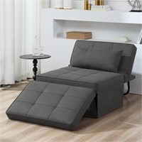 $246  4 in 1 Sofa Bed  Folding Ottoman  Dark Grey