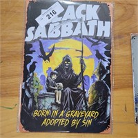 BLACK SABBATH METAL SIGN 8"X12"