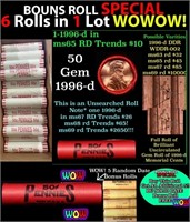 THIS AUCTION ONLY! BU Shotgun Lincoln 1c roll, 199