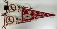3 1960s St Louis Cardinals Felt Pennants