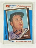 Mickey Mantle Signed 1962 MVP Topps KMart Card
