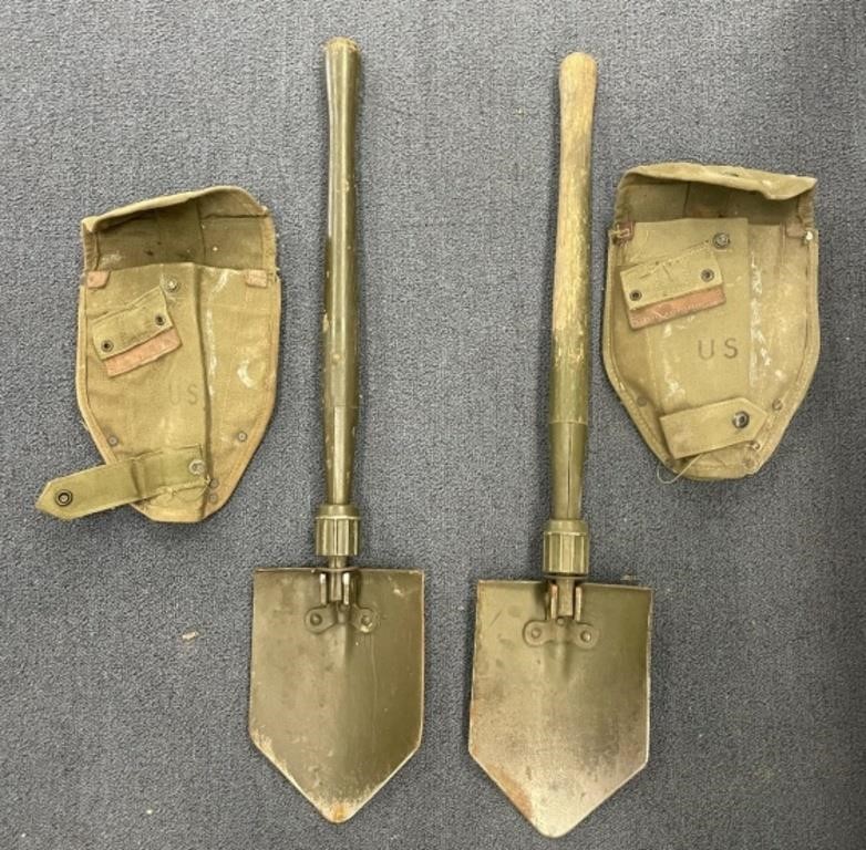 2 Vintage Military Issued Entrenching Tools