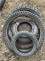 4 used dirtbike tires various sizes