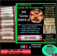 THIS AUCTION ONLY! BU Shotgun Lincoln 1c roll, 200