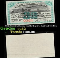 Civil War Era Boston, Hartford & Erie Railroad $35