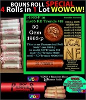 THIS AUCTION ONLY! BU Shotgun Lincoln 1c roll, 196