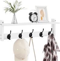 Homode Coat Rack with Shelf  24 Inch  White