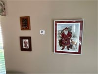 Lot of 3 Framed Christmas Wall Decor