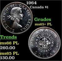 1964 Canada Dollar $1 Grades GEM+ PL