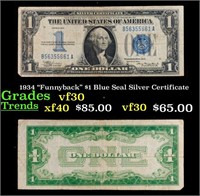 1934 "Funnyback" $1 Blue Seal Silver Certificate G