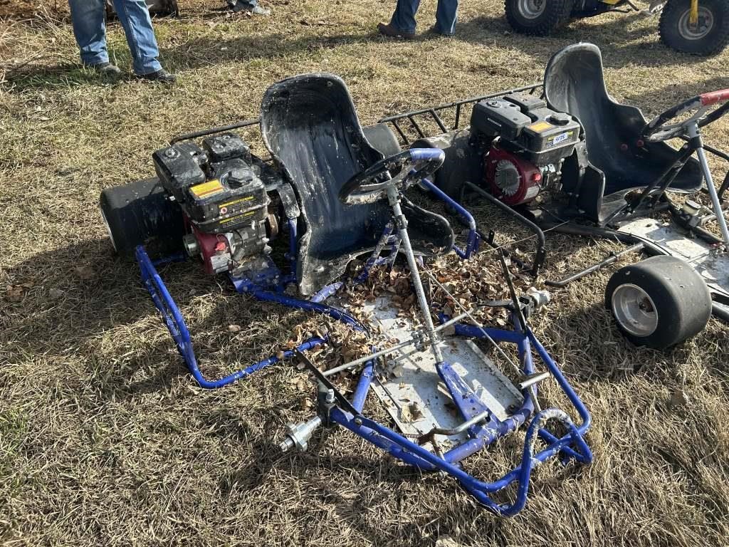 Pair of race carts 4 stroke engines, skid plates,