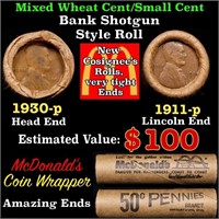 Lincoln Wheat Cent 1c Mixed Roll Orig Brandt McDon