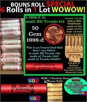 THIS AUCTION ONLY! BU Shotgun Lincoln 1c roll, 199