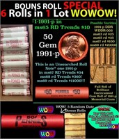 THIS AUCTION ONLY! BU Shotgun Lincoln 1c roll, 199