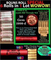 THIS AUCTION ONLY! BU Shotgun Lincoln 1c roll, 199