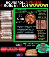 THIS AUCTION ONLY! BU Shotgun Lincoln 1c roll, 201