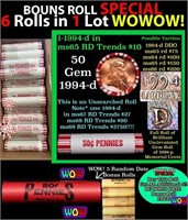 THIS AUCTION ONLY! BU Shotgun Lincoln 1c roll, 199