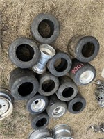 12 Go Kart tires with 4 rims