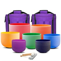 CVNC Set Of 7 PCS 6-12 Inch Colored Frosted Chakr