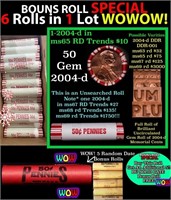 THIS AUCTION ONLY! BU Shotgun Lincoln 1c roll, 198