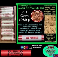 THIS AUCTION ONLY! BU Shotgun Lincoln 1c roll, 198