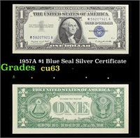 1957A $1 Blue Seal Silver Certificate Grades Selec