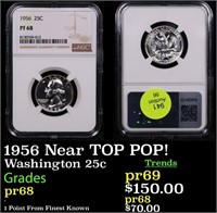 Proof NGC 1956 Washington Quarter Near TOP POP! 25