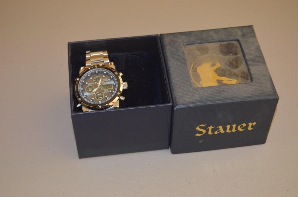Stauer Blue Stone Watch in Box Appears New