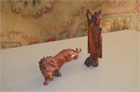 Lot of 2 Hand Carved Animals