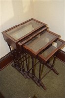 Set of 4 Glass Top Nesting Tables