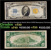 1934A $10 Silver Certificate North Africa WWII Eme