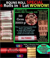 THIS AUCTION ONLY! BU Shotgun Lincoln 1c roll, 200