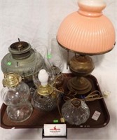 4 KERO LAMPS + ELECTRIC CONVERTED LAMP