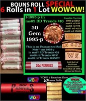 THIS AUCTION ONLY! BU Shotgun Lincoln 1c roll, 199