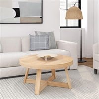 Plank+Beam Classic Round Coffee Table, 36 Inch Fa