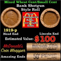 Lincoln Wheat Cent 1c Mixed Roll Orig Brandt McDon