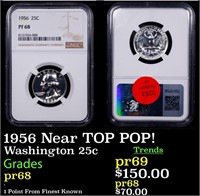 Proof NGC 1956 Washington Quarter Near TOP POP! 25