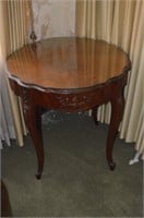 Formal Hand Carved Table with Custom Glass Top