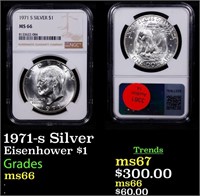 NGC 1971-s Silver Eisenhower Dollar $1 Graded ms66