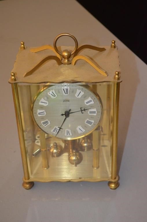 Brass & Glass Koma Key Wind Clock