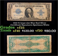 1923 $1 large size Blue Seal Silver Certificate Gr