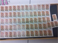 64 unused Hemingway 25-cent stamps