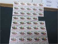 44 unused 25-cent greetings stamps