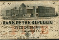$5 1855 Bank of the Republic Obsolete Note