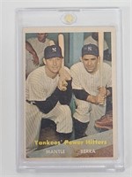 1957 Topps Yankees' Power Hitters Mantle Berra 407