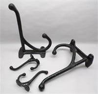 Pair of Large Cast Iron Harness Hooks & Small Pair