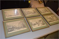 Lot of 6 Matching Style Prints