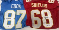 2 Autographed Jersey’s Jared Cook Will Shields